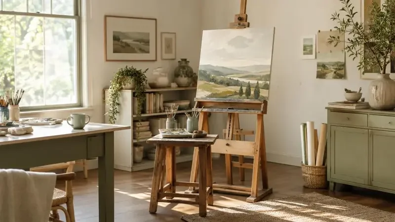 创作间隙，一杯热茶就是最好的陪伴。